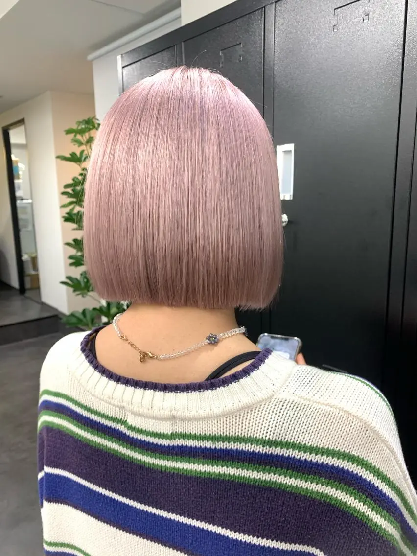 ショート カラー ブリーチ インナーカラー ピンクカラー カラー/艶🌟 /カット/misaのヘアスタイル
