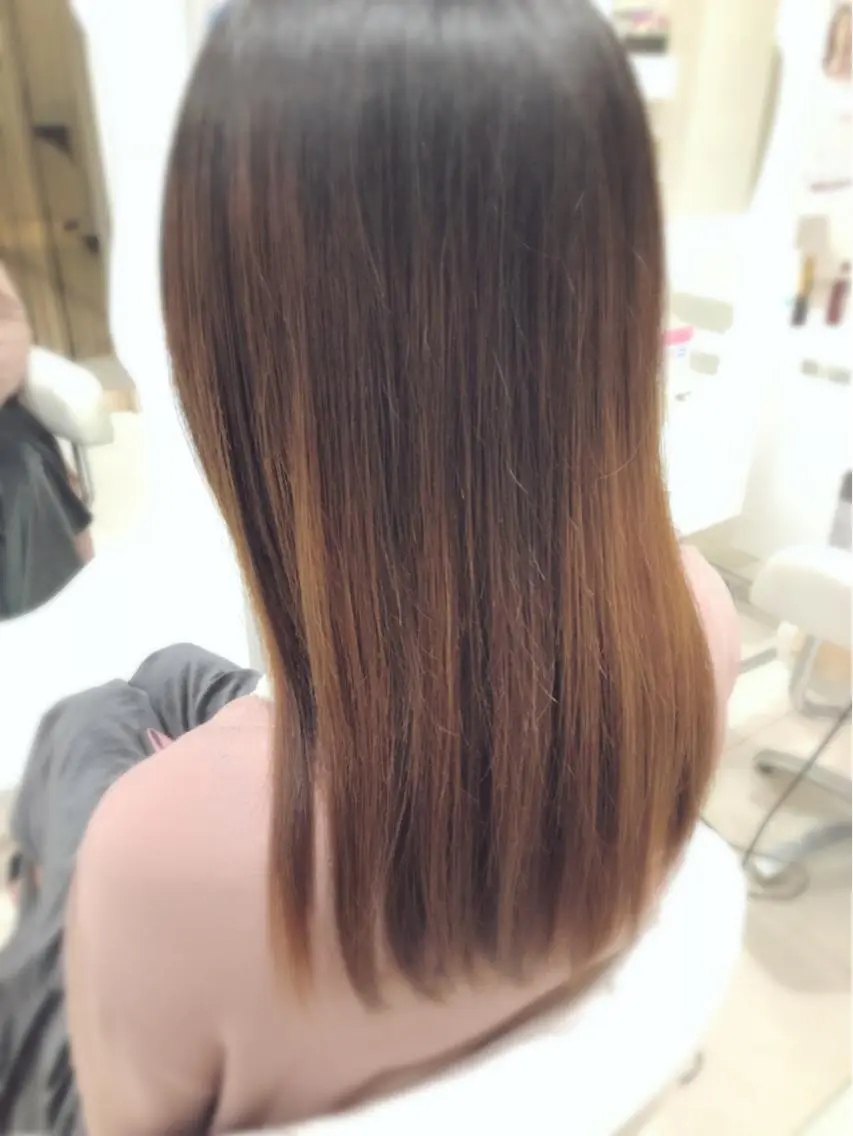 ロング カット ヘアカラー トリートメント 上田 篤史のヘアスタイル