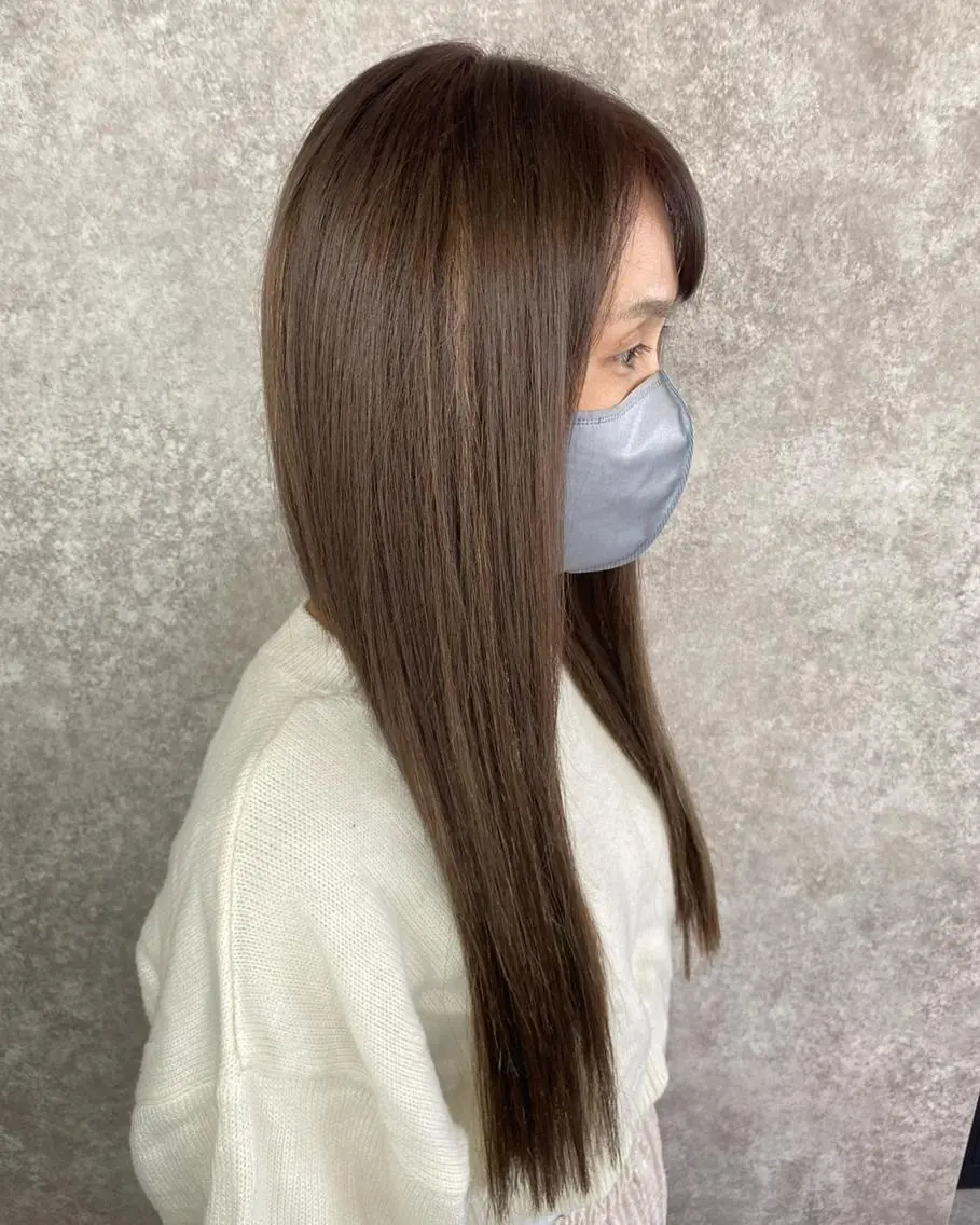 ロング カラー 編み込みエクステ シールエクステ アッシュ アッシュブラウン ブラウンカラー UNDER vr 【アンダーバー】のヘアスタイル