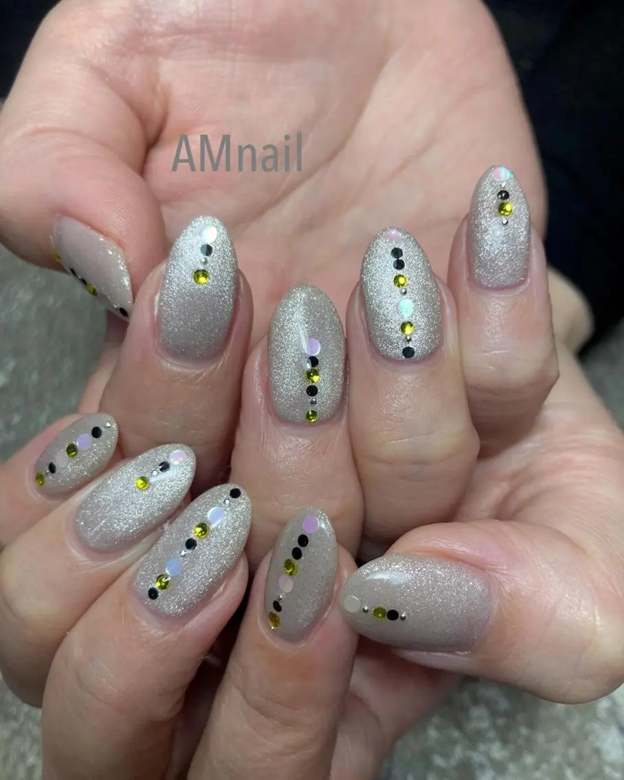 ネイル アートネイル ラメ(グリッター) オフィスネイル ピンク ハンドネイル Am:nail 柏 SUE（スゥ）のネイルデザイン