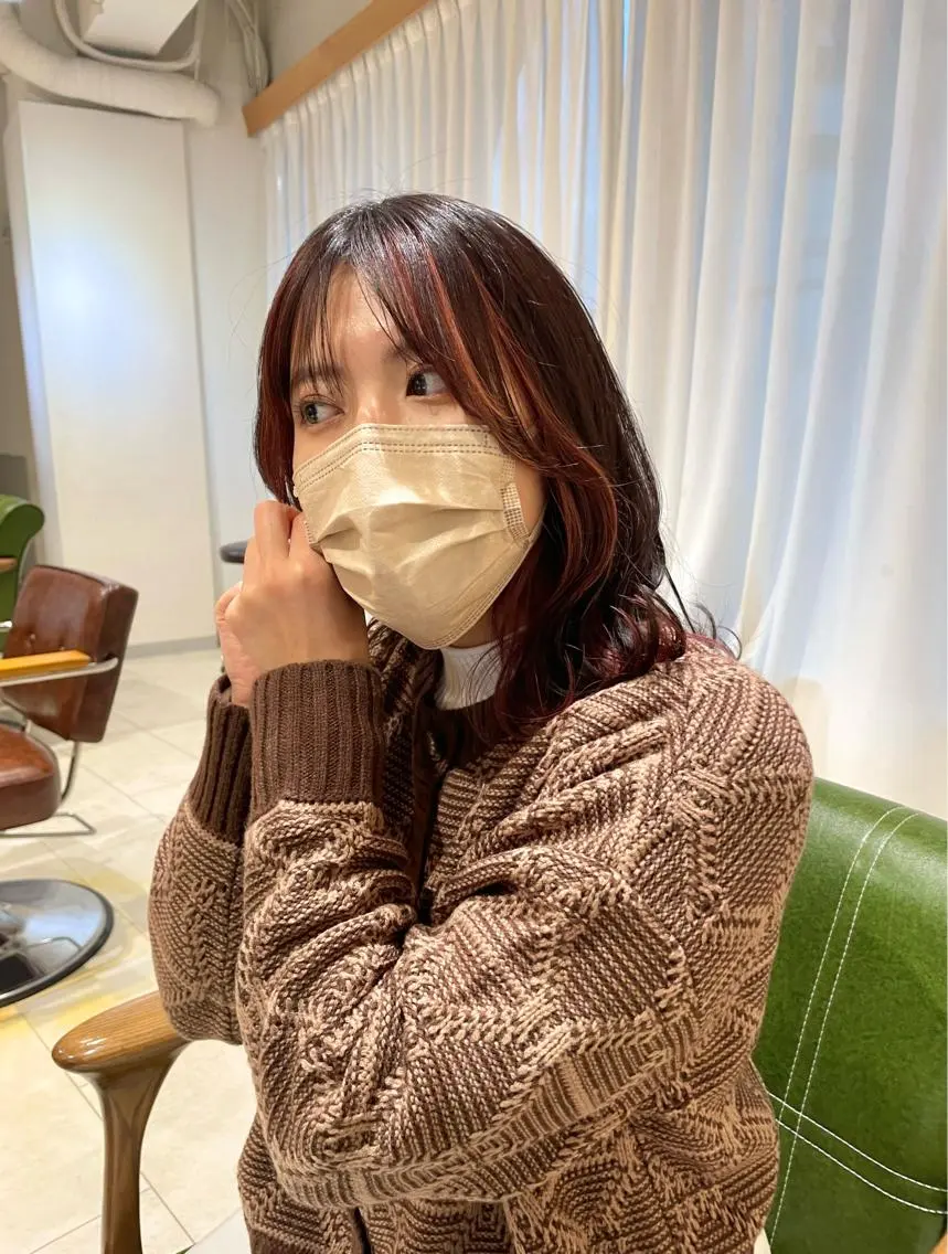 ミディアム カラー インナーカラー くがれいじ 梅田/ショート/ボブのヘアスタイル