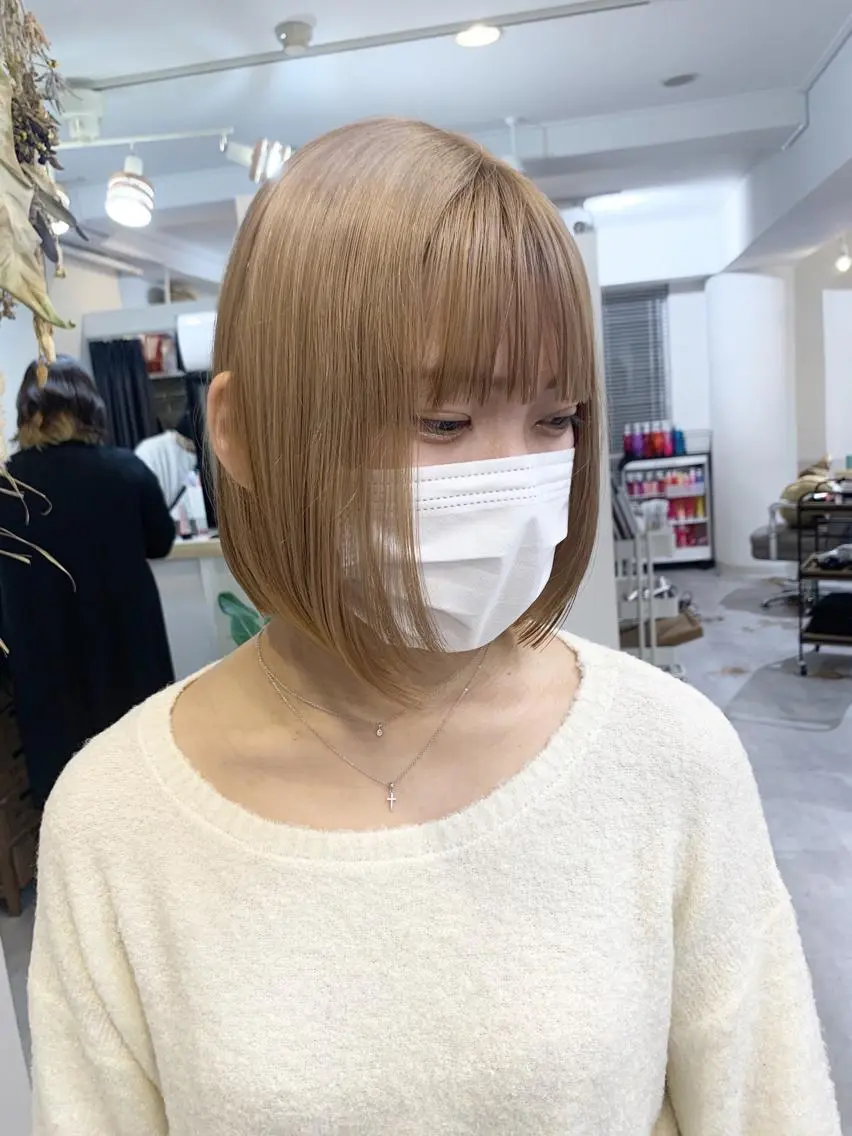 ショート 前下がりボブ ボブ レイヤー×縮毛矯正 深見 拓のヘアスタイル