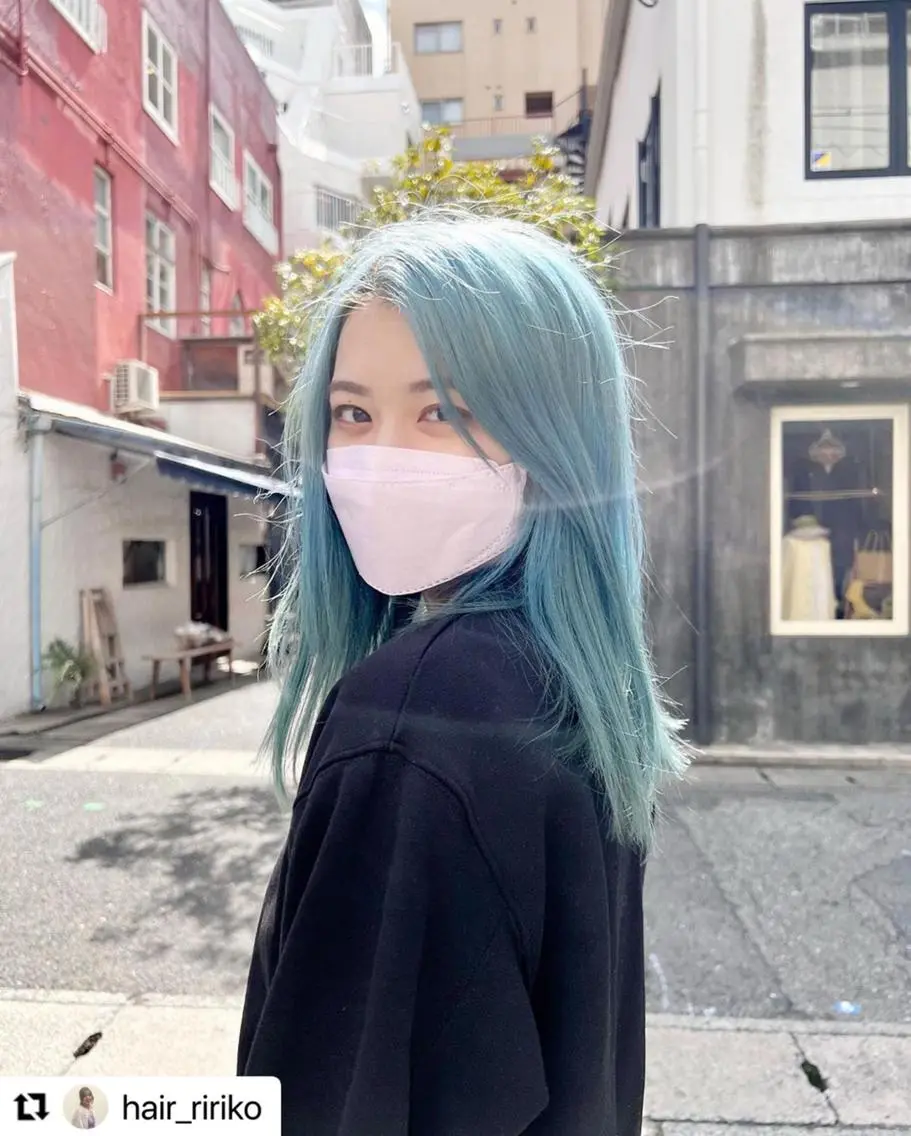 ミディアム カラー メンズ メンズハイトーン ブルーカラー ハイトーンカラー オルチャンヘア 🩷Eny terrace🩷のヘアスタイル