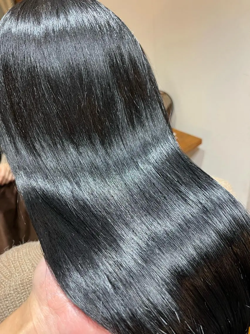ロング ヘアカラー 縮毛矯正 トリートメント 1%【横浜】 髪質改善&ケアカラーのヘアスタイル