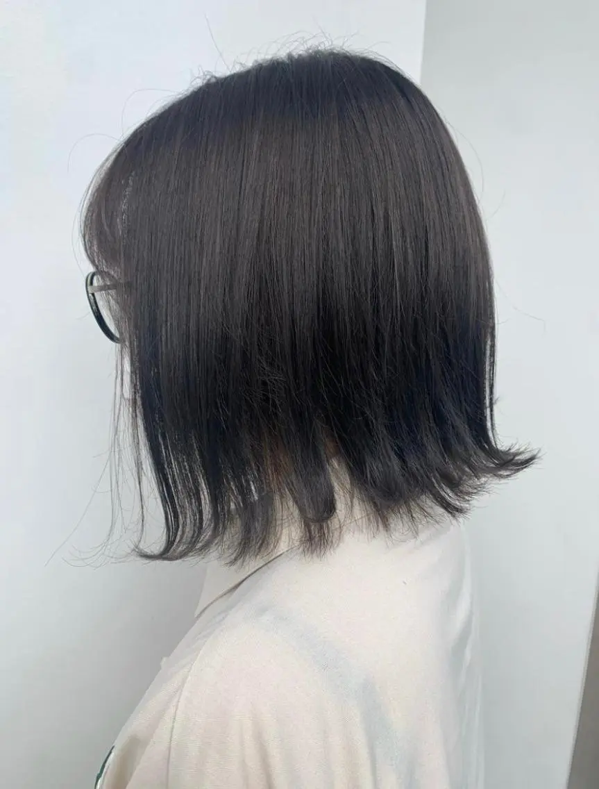 ミディアム カラー ブリーチ グレージュ カーキグレージュ ブリーチなしカラー ヘアカラー 中目黒🌼 🌼ハナのヘアスタイル