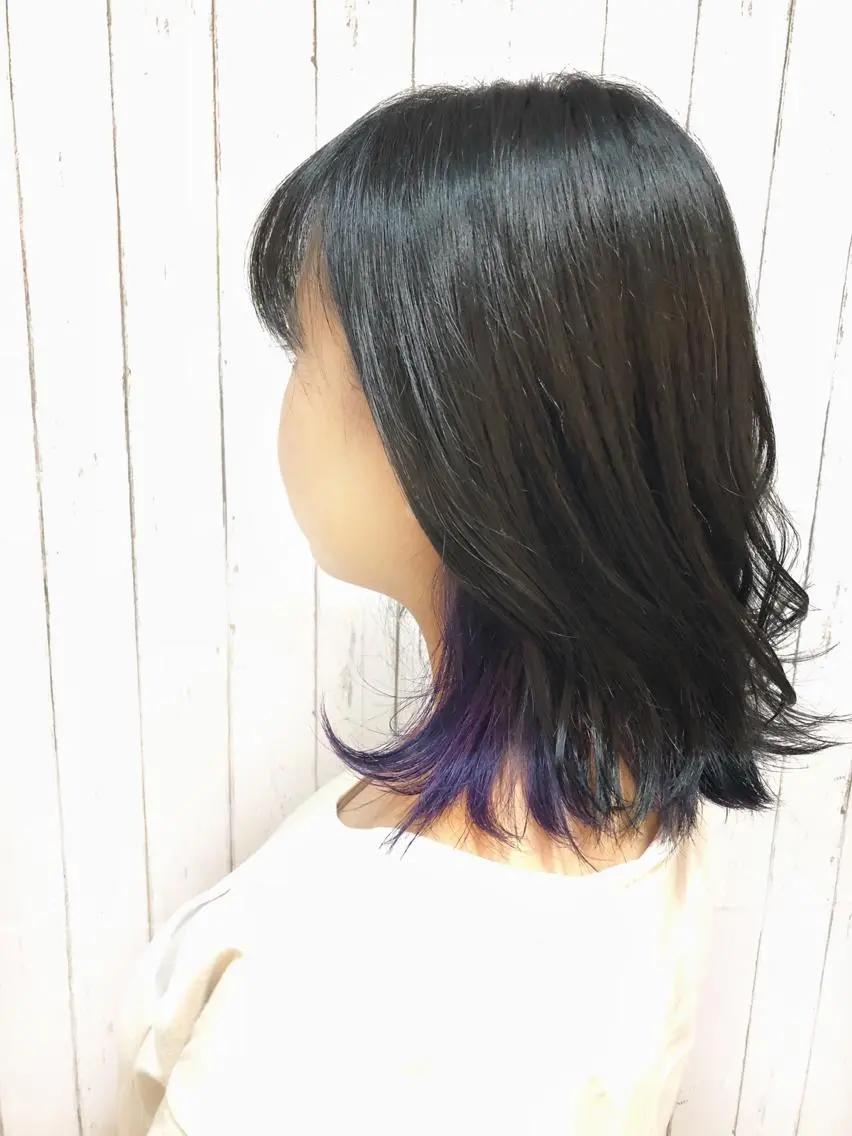 ミディアム カラー インナーカラー ナチュラルスタイル/ 透明感カラー/比嘉のヘアスタイル