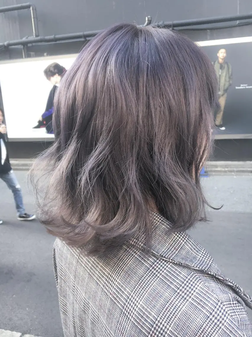 ミディアム カラー ラベンダーカラー ラベンダーグレー 北條 優輝のヘアスタイル
