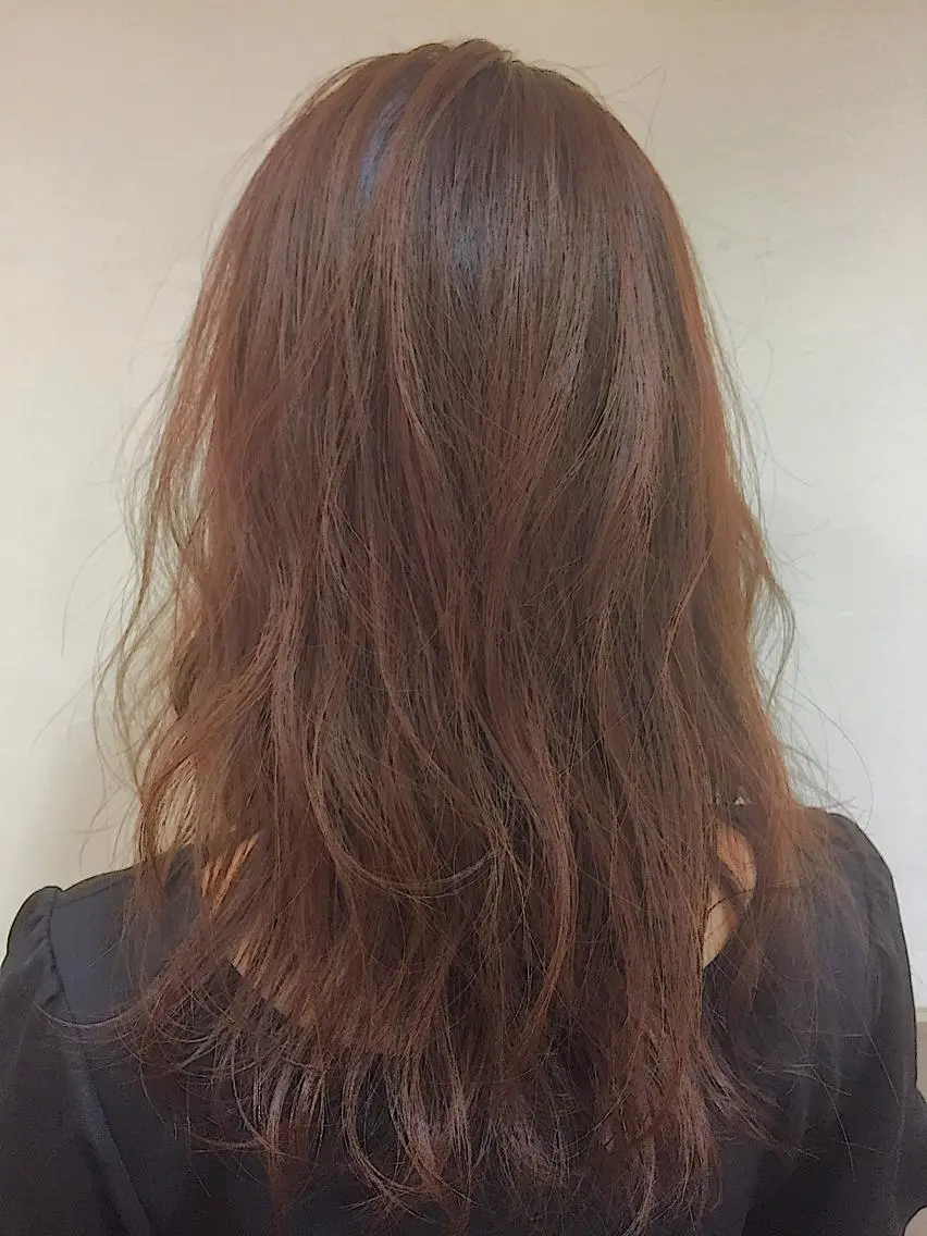 セミロング カラー パーマ ヘアアレンジ セミロングパーマ ピンクカラー 可愛いを作る神 ナオヒロのヘアスタイル