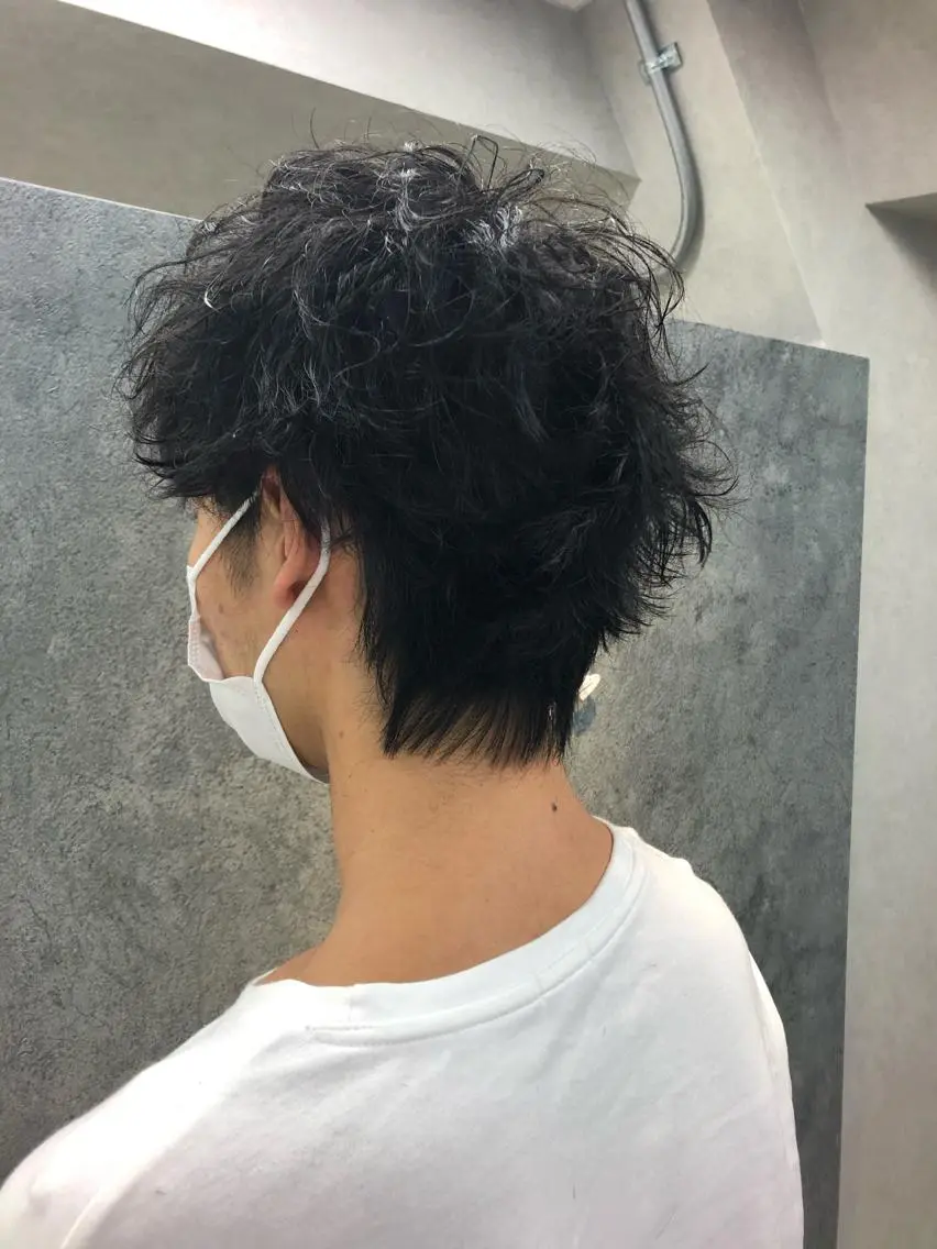 メンズ メンズパーマ メンズウルフカット ウルフカット Noyヨシモト ヒロトのヘアスタイル