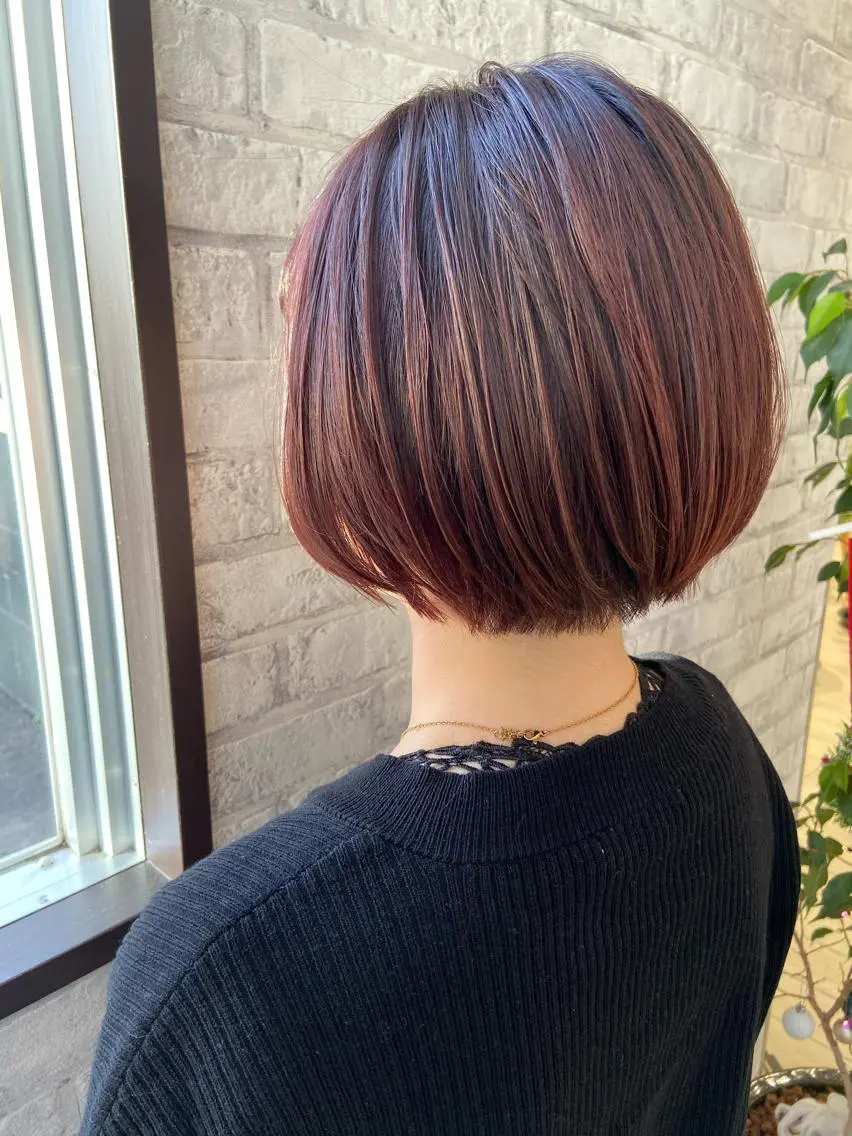 ショート カラー ラベンダーカラー ピンクカラー ピンクラベンダー ヘアカラー トリートメント Oopsレイヤー 加藤澄都のヘアスタイル