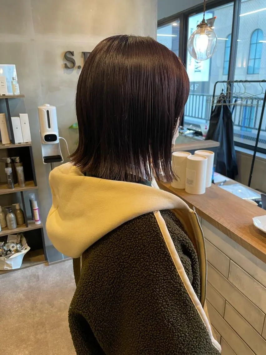 ショート 切りっぱなしボブ ボブ カット S.BROOM なんばTAKUYAのヘアスタイル