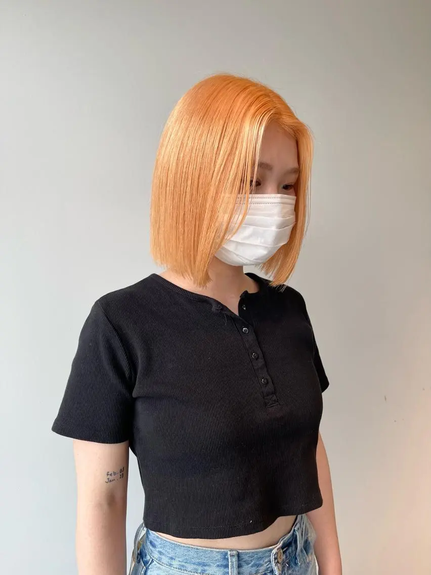 ショート カラー ヘアカラー トリートメント 店長 MANAMI /ブリーチ/骨格ボブのヘアスタイル