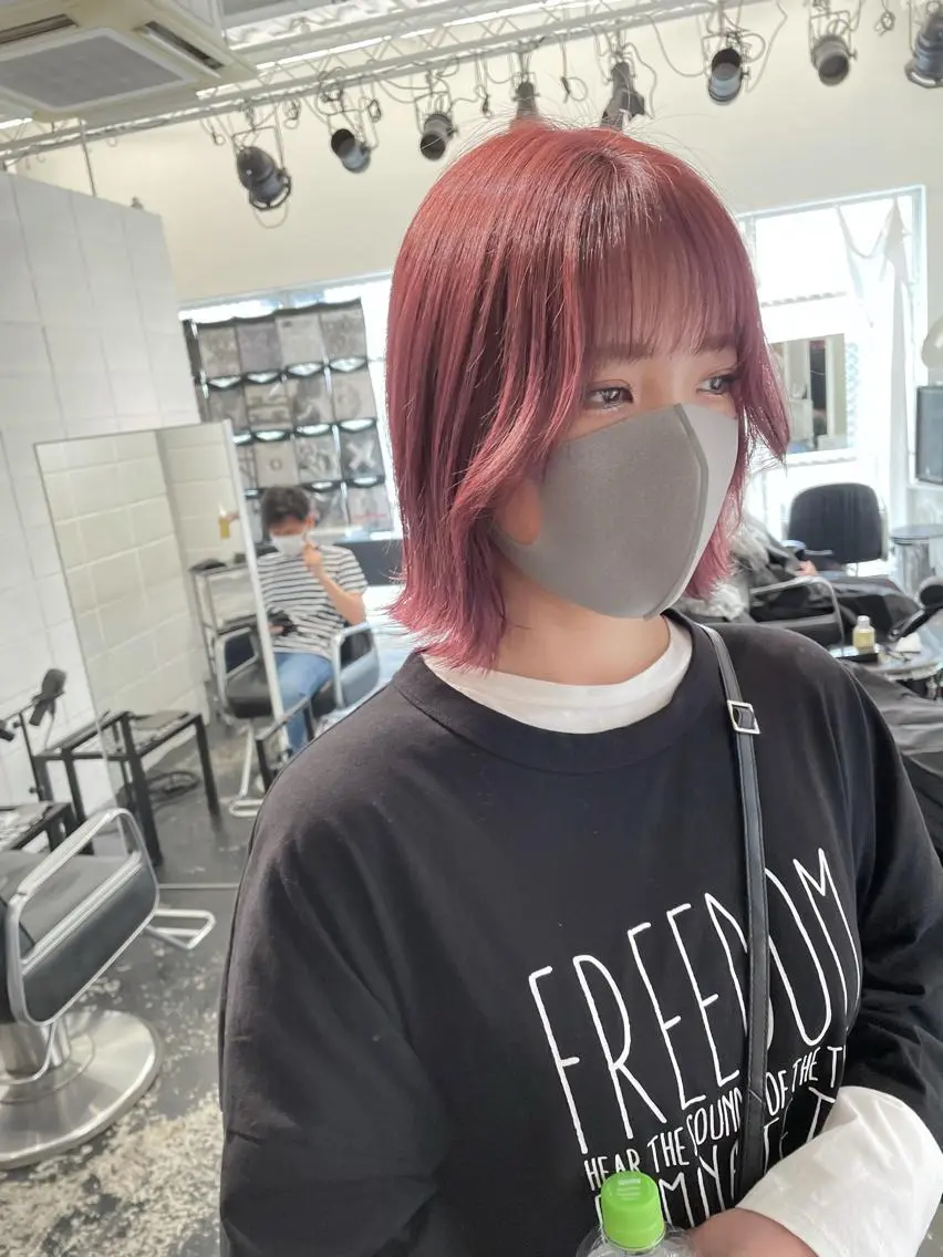 ミディアム カラー ヘアアレンジ ベージュカラー ブリーチ ピンクカラー ピンクベージュ カット ヘアカラー トリートメント 艶ハイトーン/ヘア アレンジAYAKAのヘアスタイル