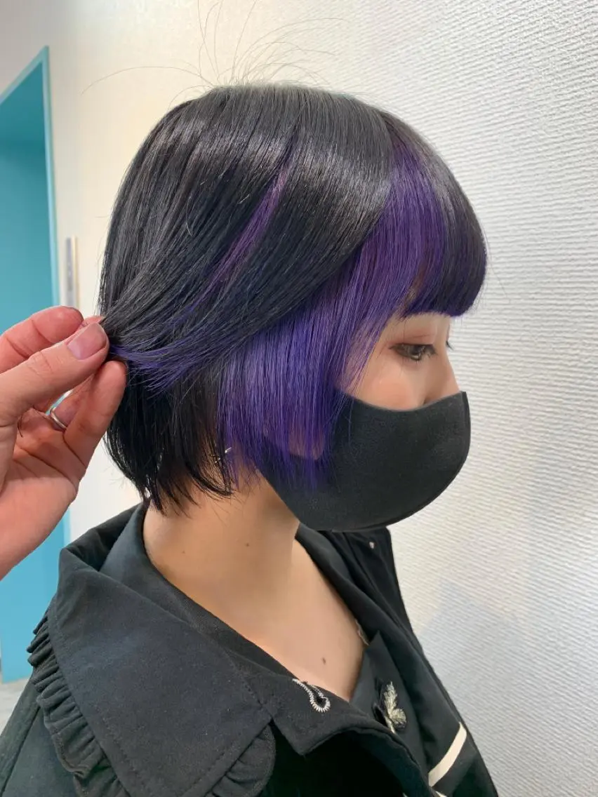 ショート カラー インナーカラー バイオレットカラー トリートメント /カラー/NAOKIのヘアスタイル