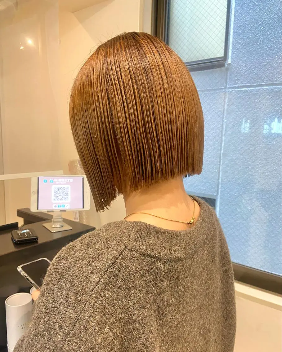 ショート カラー 切りっぱなしボブ ボブ カット ヘアカラー トリートメント 🪽似合わせカラー RENA.🪽🩶のヘアスタイル