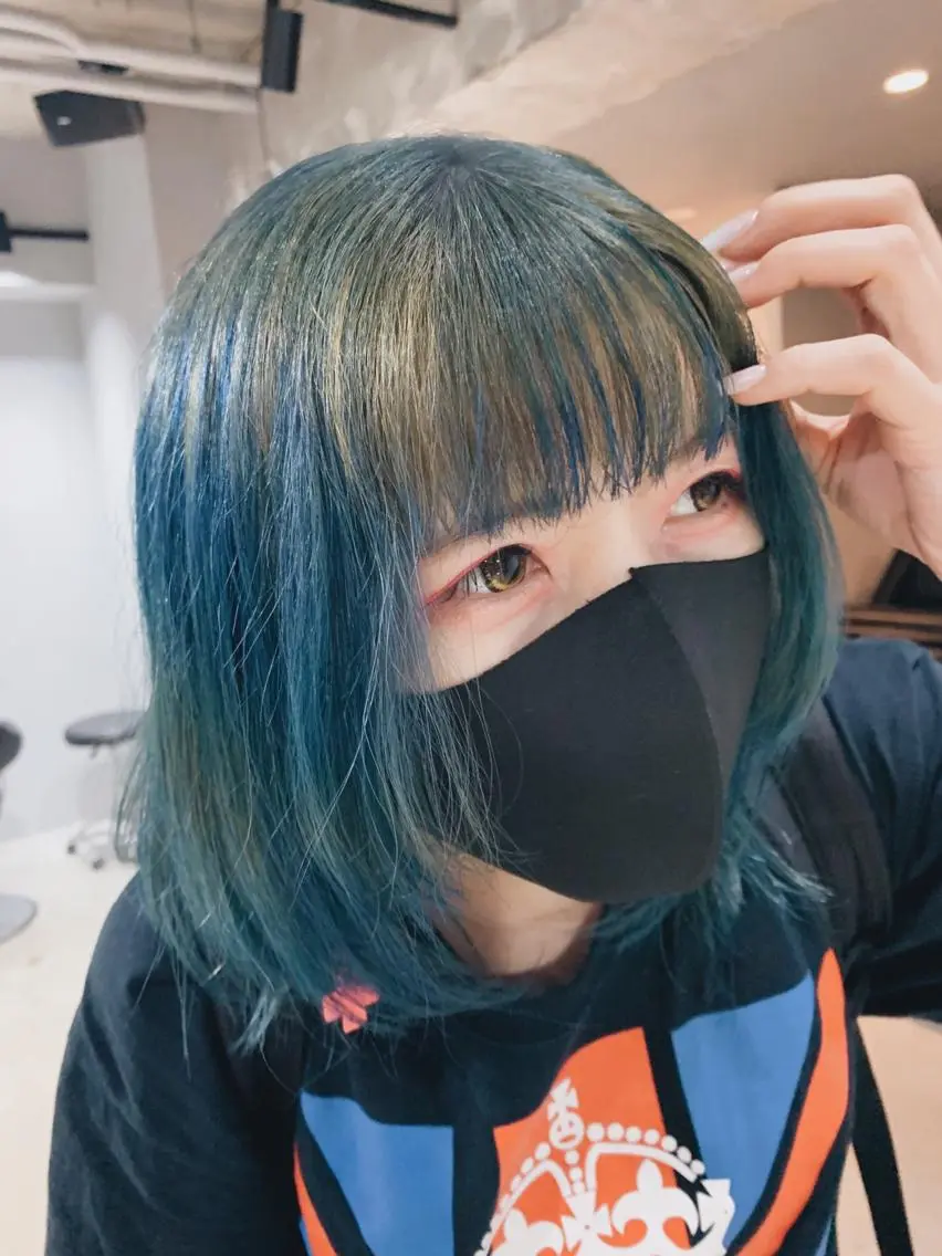 セミロング カラー ヘアアレンジ ボブパーマコテ巻き風 パーマNo1深江秀平のヘアスタイル