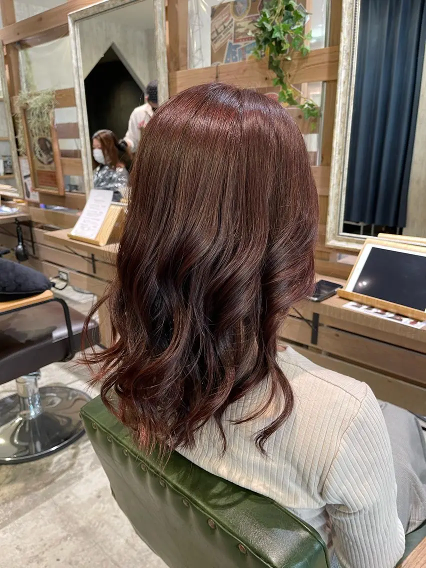 ミディアム カラー ベージュカラー ピンクカラー ピンクベージュ 川崎 龍馬のヘアスタイル