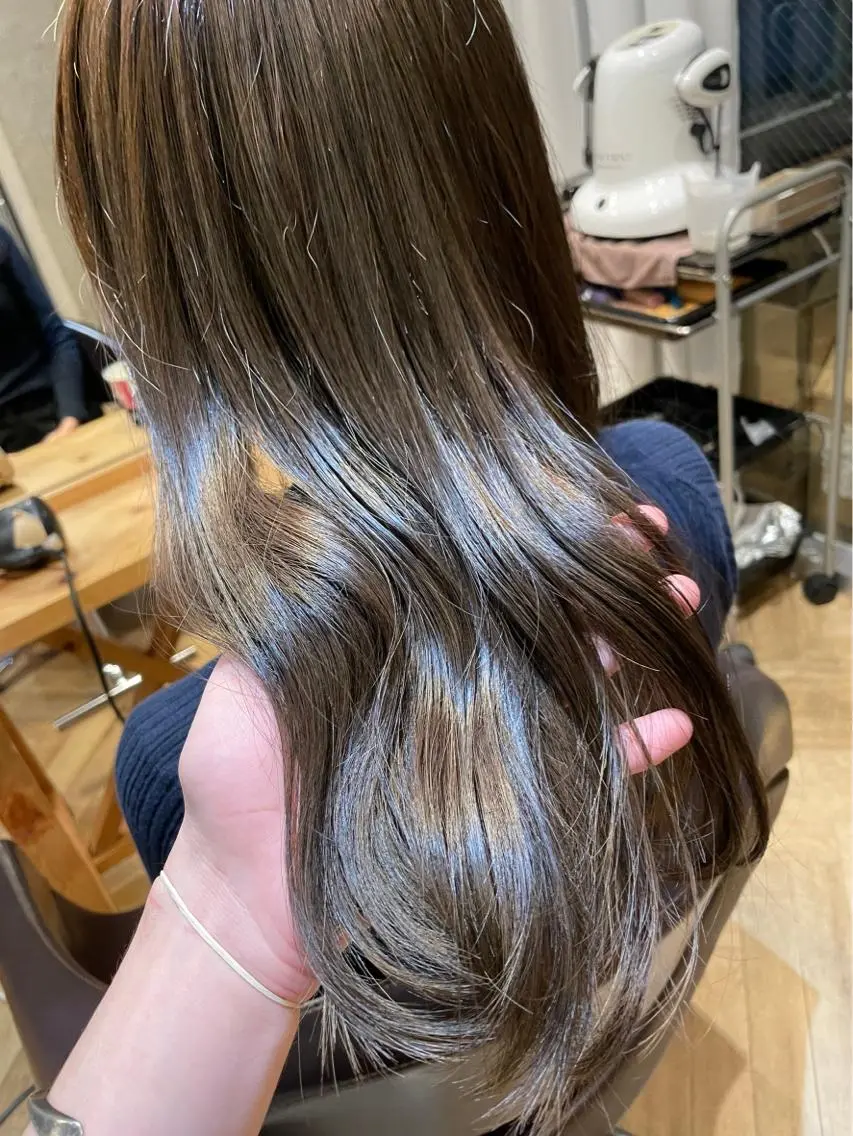 カラー ブリーチ ブリーチなしカラー カット ヘアカラー トリートメント 顔まわりの神様✨ 透明感カラー藤嶋秀幸のヘアスタイル