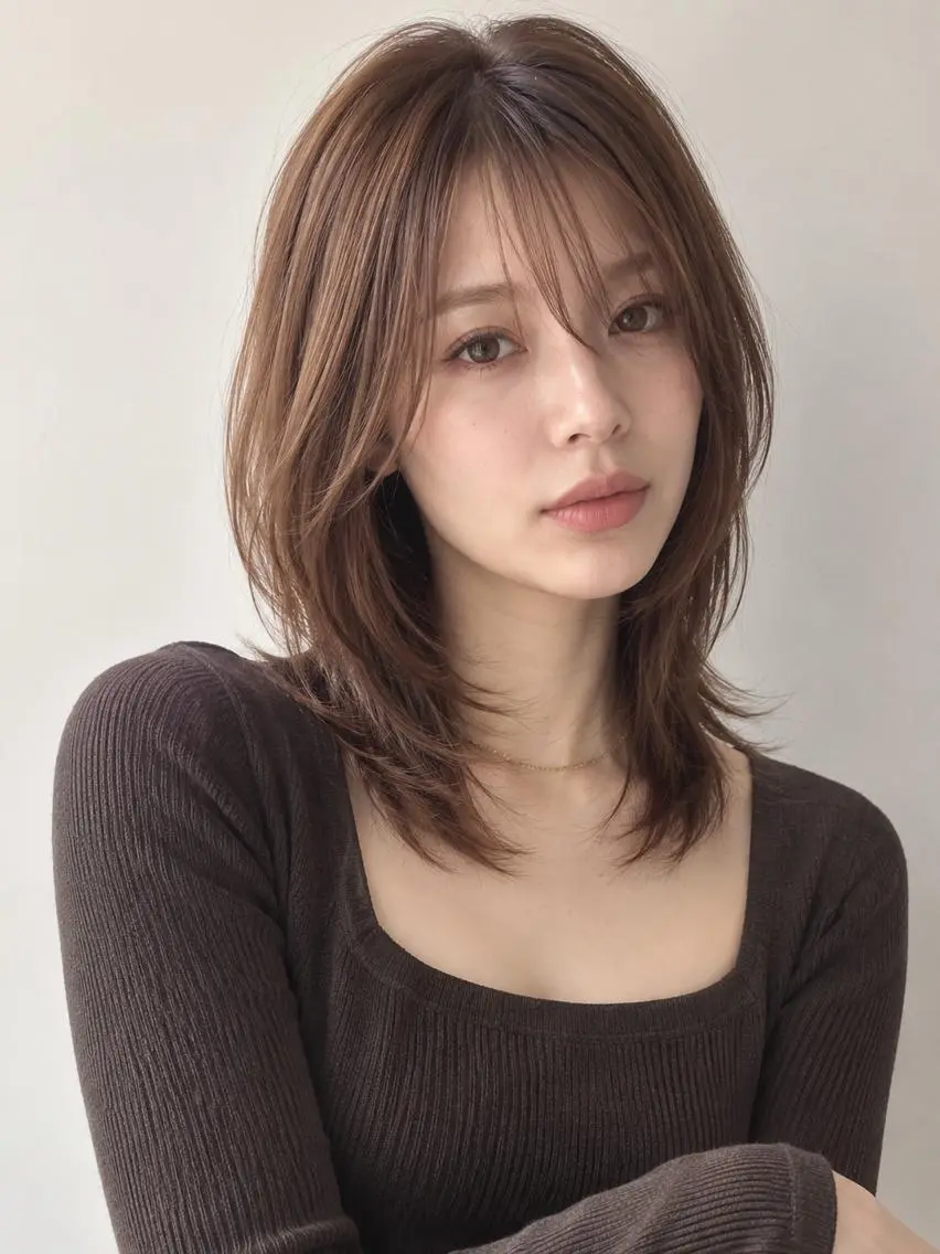 セミロング カラー ブリーチ ケアブリーチ 透明感カラー ダブルカラー イヤリングカラー カット ヘアカラー "オトナ髪”/ LAKA TOCCAのヘアスタイル