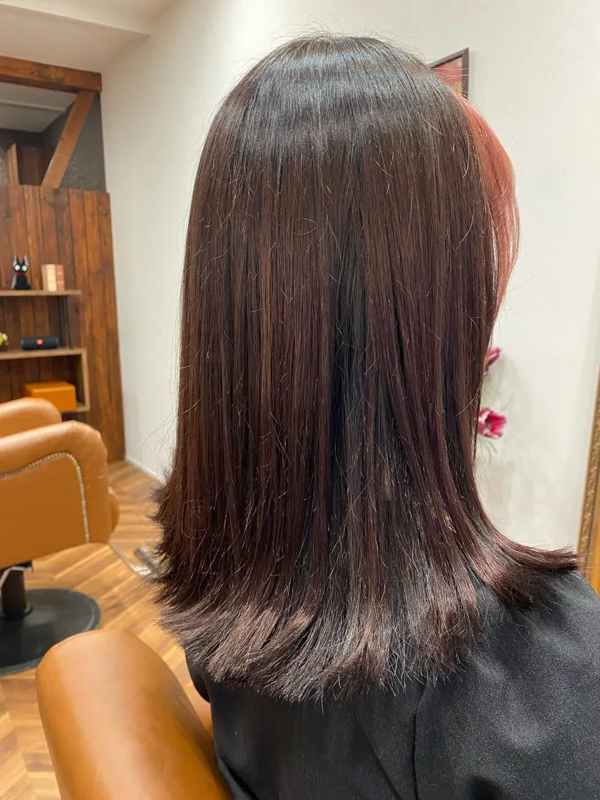 セミロング ヘアカラー トリートメント ヘッドスパ 【似合わせカット 】🦋岩崎 美保🐾のヘアスタイル