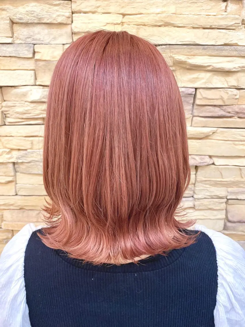 ミディアム カラー カット ヘアカラー トリートメント 浦口友華 ♡  暖色系カラーのヘアスタイル