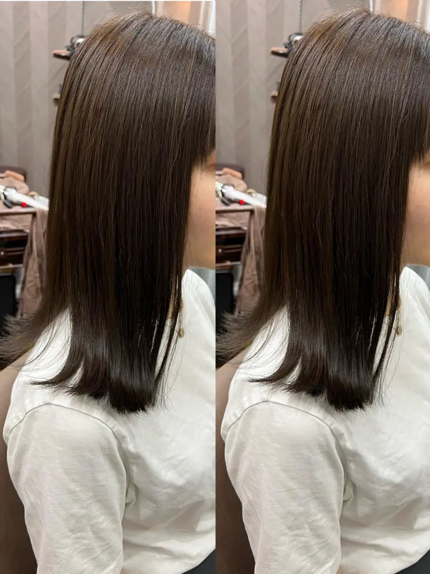 カラー ミディアム カット 縮毛矯正 TELA HAIRのヘアスタイル