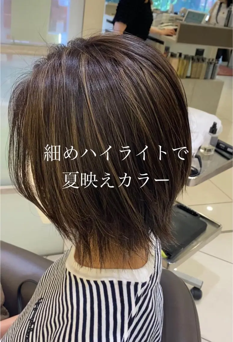 ショート カラー カット ヘアカラー トリートメント レイヤーカット/ ハイライト　千咲季のヘアスタイル