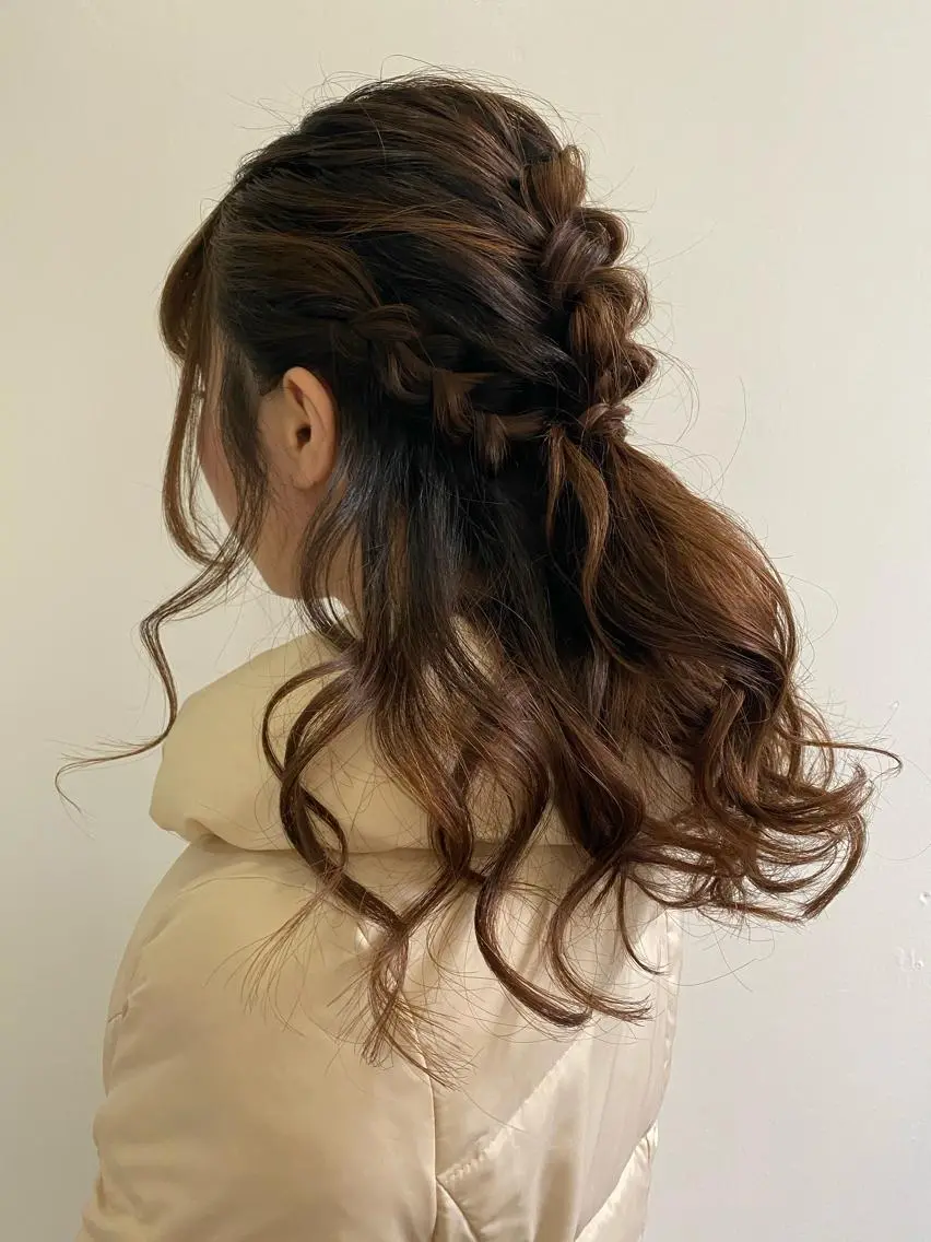 ロング ヘアアレンジ ハーフアップ 💫お呼ばれヘア💫 men's✨ともえ✨のヘアスタイル