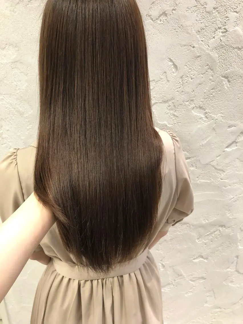 ロング 縮毛矯正 トリートメント ✨透明感ケアカラー✨ 長野ゆきなのヘアスタイル