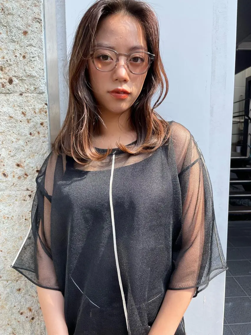 ミディアム ヘアカラー トリートメント Lond mare 🦋ayana🦋のヘアスタイル