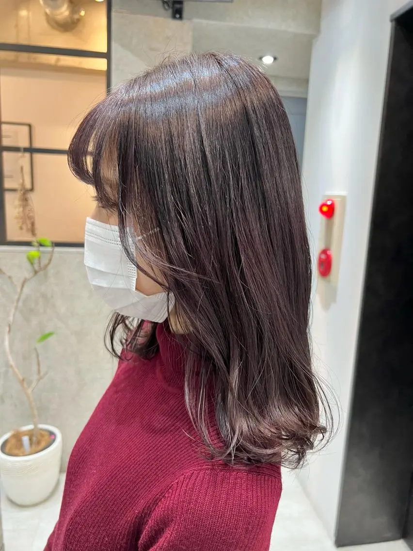 ミディアム カラー アッシュ ラベンダーカラー ラベンダーアッシュ カット ヘアカラー トリートメント 🌿ニュアンス/髪質 改善🌿Fukudaのヘアスタイル