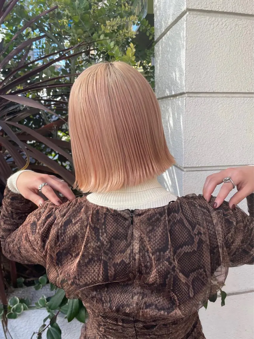 カラー ヘアアレンジ ブリーチ オレンジ ヘアカラー 韓国ヘア💇🏼 kanonのヘアスタイル