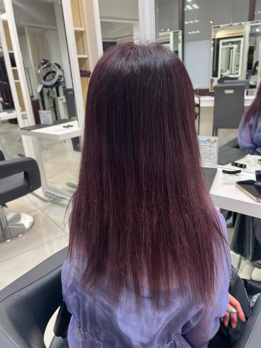 セミロング カラー ブリーチ ラベンダーカラー ラベンダーピンク ピンクカラー カット ヘアカラー 【暖色カラー特化】 中山由梨のヘアスタイル