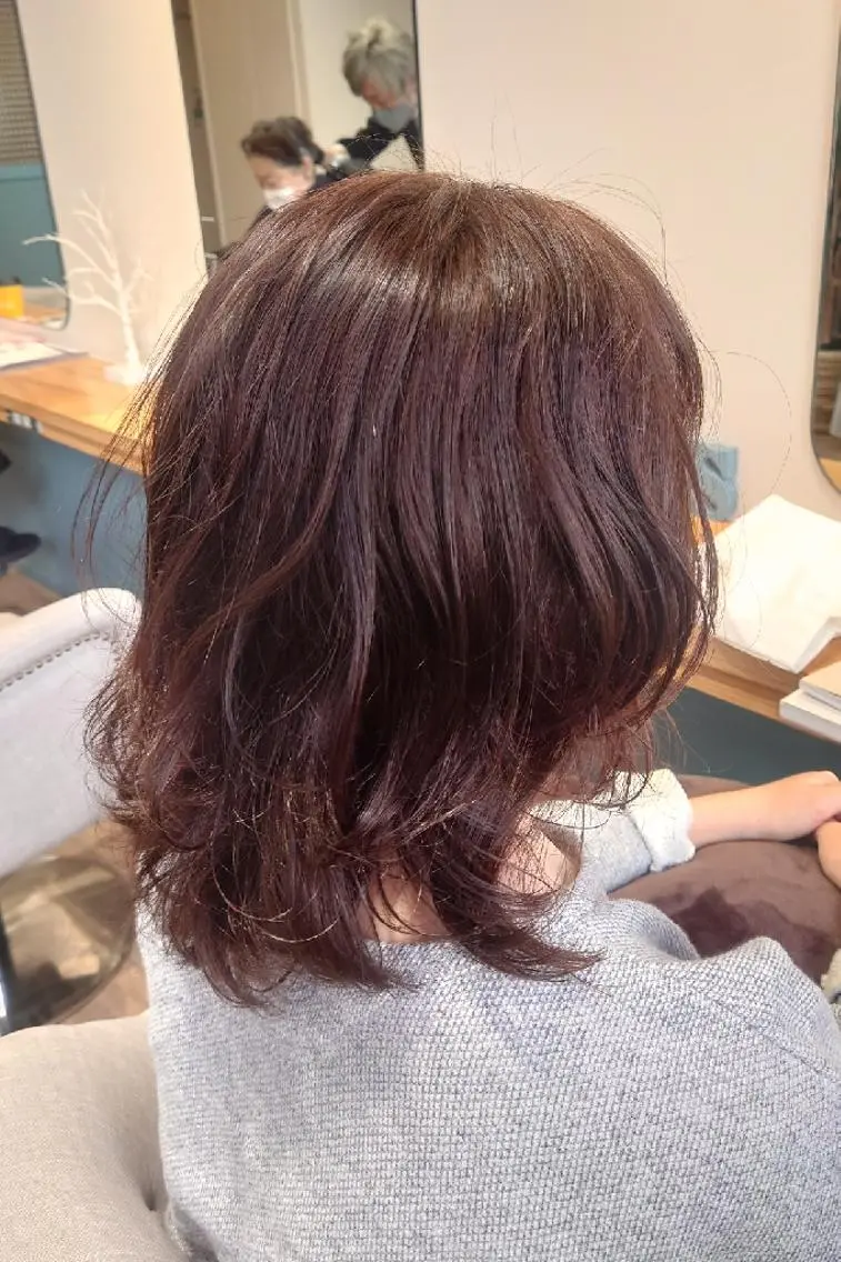 ミディアム パーマ カラー ミディアムパーマ 伸ばしかけ ウルフカット カット ヘアカラー 田中将平【 サロンマネージャー】のヘアスタイル