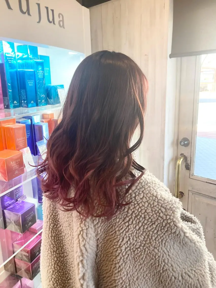 セミロング ピンクラベンダー MOLLA ✂️辻桃加のヘアスタイル