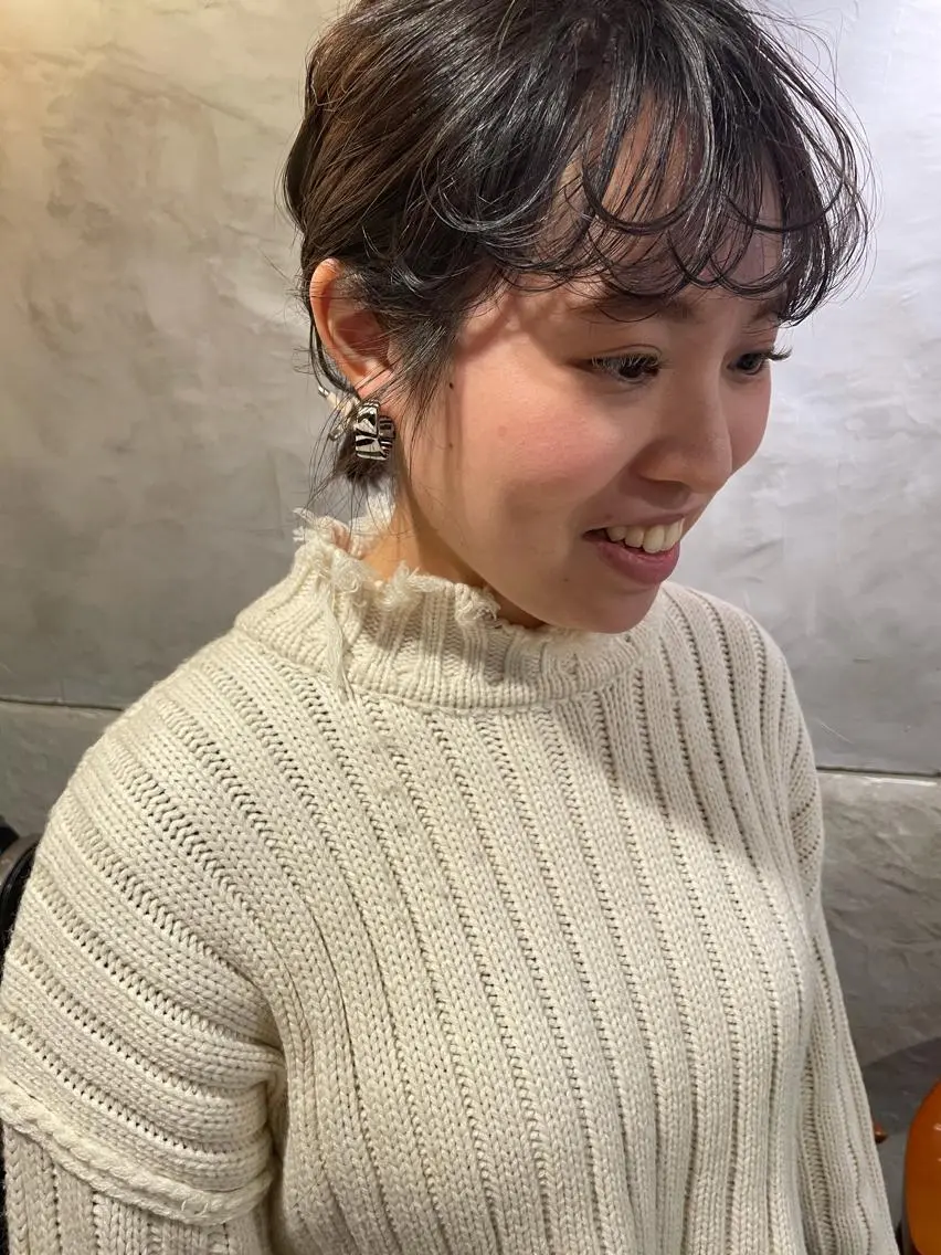 ミディアム カット ヘアカラー トリートメント ayane⭐️ボブ・ ショート・パーマのヘアスタイル