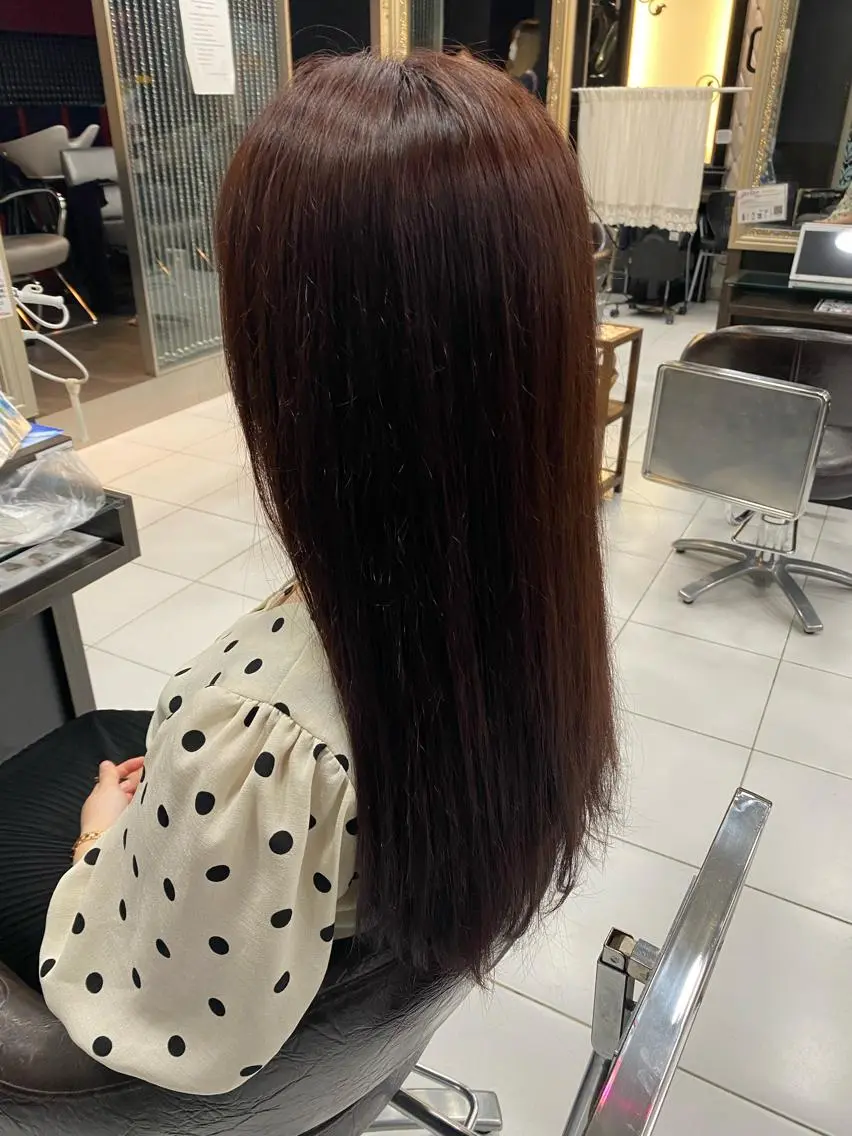 ロング カラー ブラウンカラー レッドカラー レッドブラウン グレージュ達人/赤み 消し/ブリーチ/岩崎のヘアスタイル
