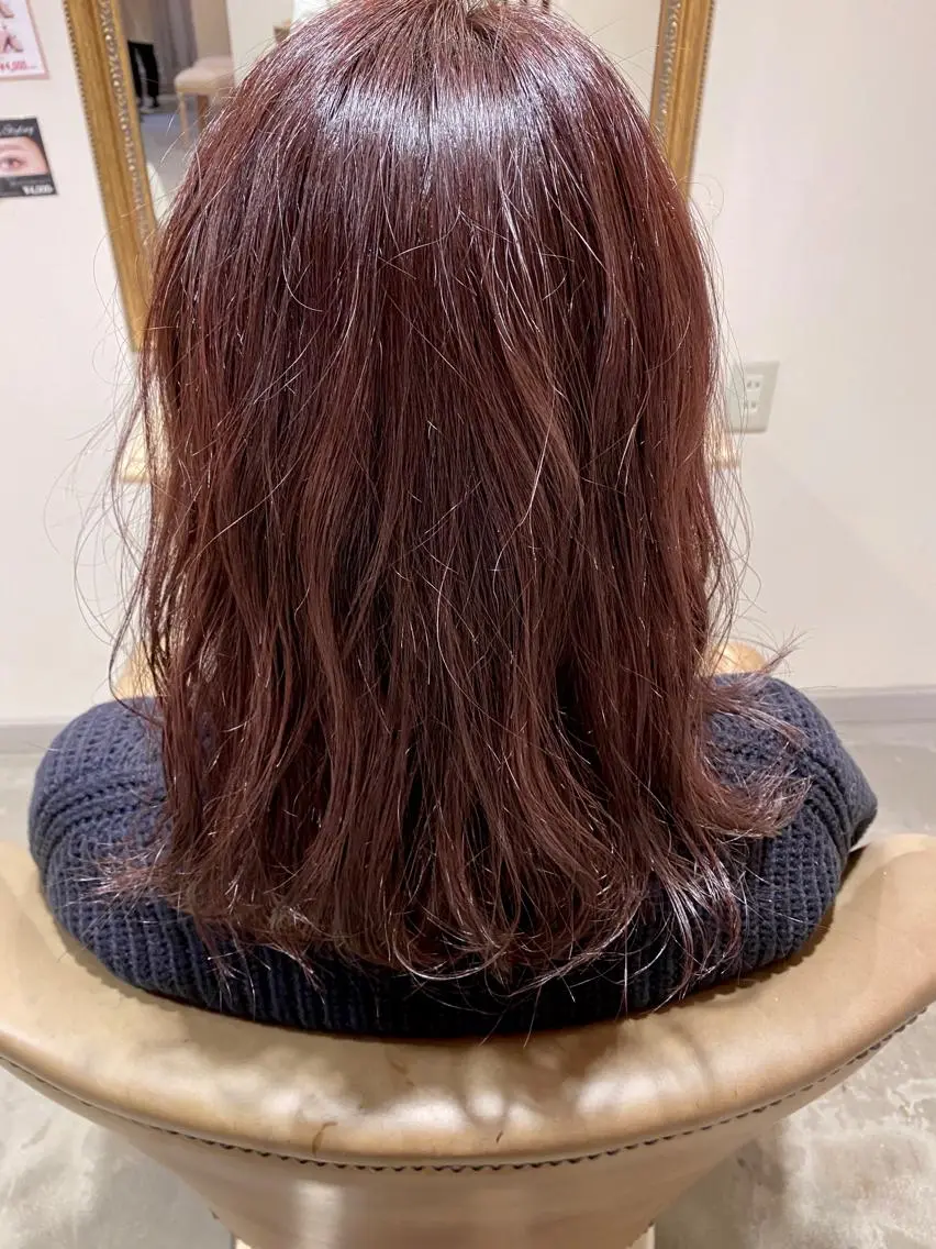 ミディアム カラー 透明感カラー イルミナカラー オレンジ ピンクカラー 美髪・髪質改善 有田怜平のヘアスタイル