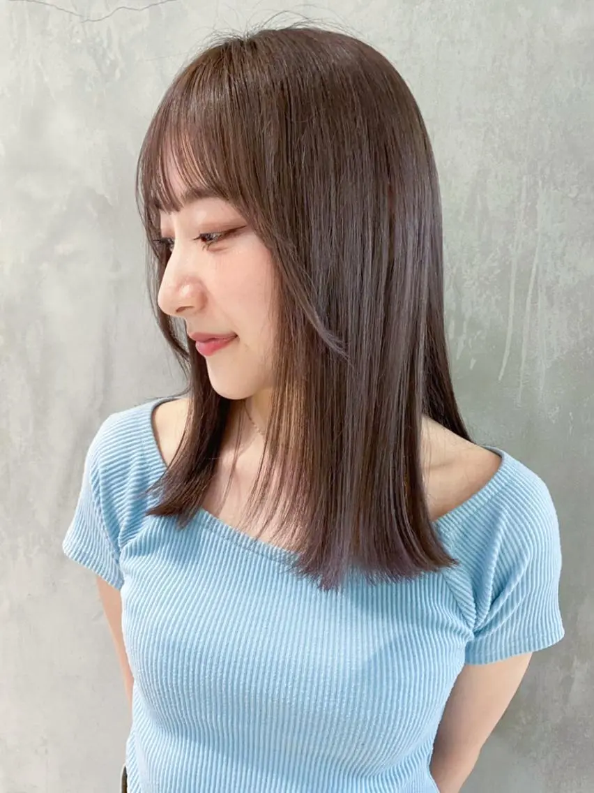 ミディアム カラー ヘアアレンジ パーマ グレージュ ITbyALBUM 松戸のヘアスタイル