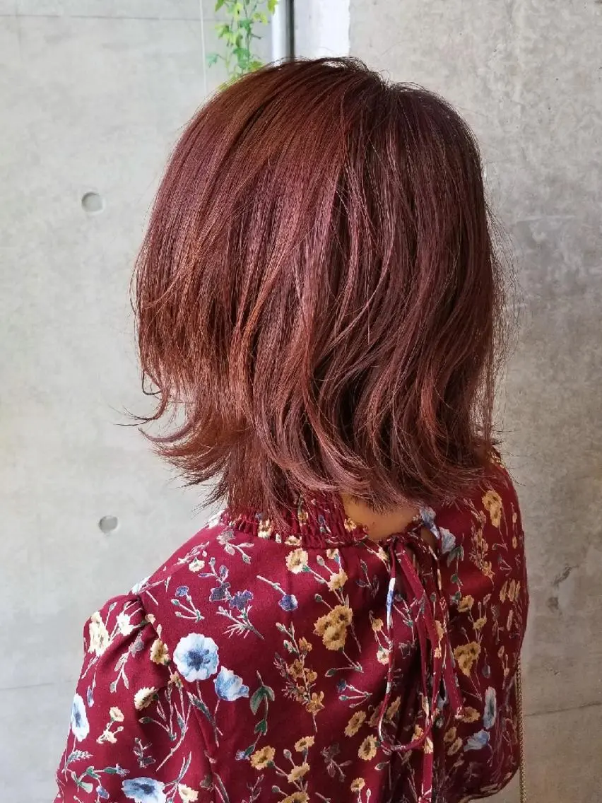 ミディアム カット ヘアカラー パーマ フリーランス 和田のヘアスタイル
