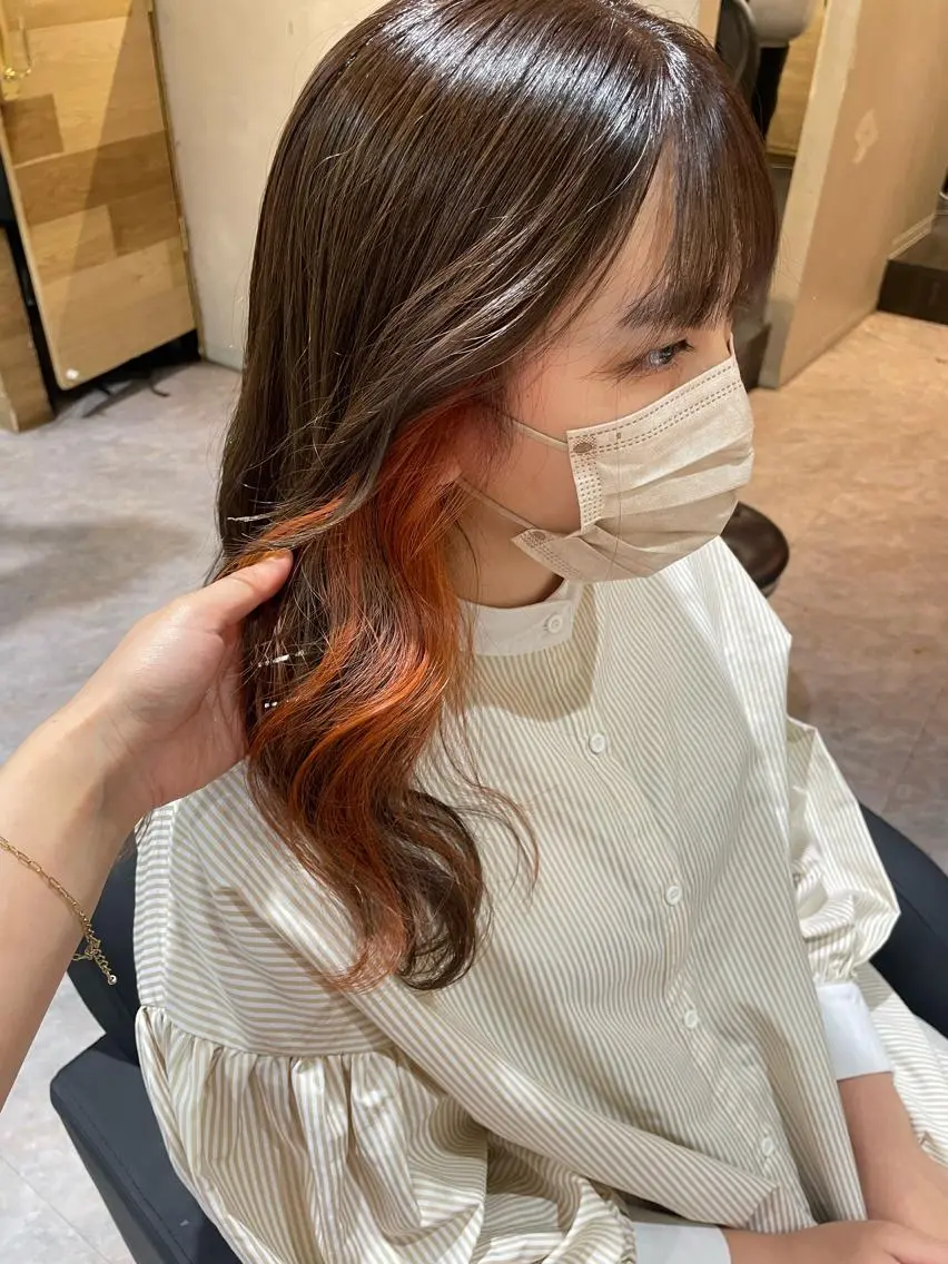 ミディアム カット ヘアカラー トリートメント EIGHT 中川原 菜々子のヘアスタイル