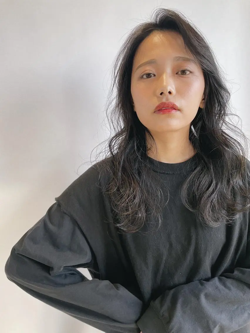 ミディアム パーマ 似合わせカット✂️ 稲垣亮平のヘアスタイル