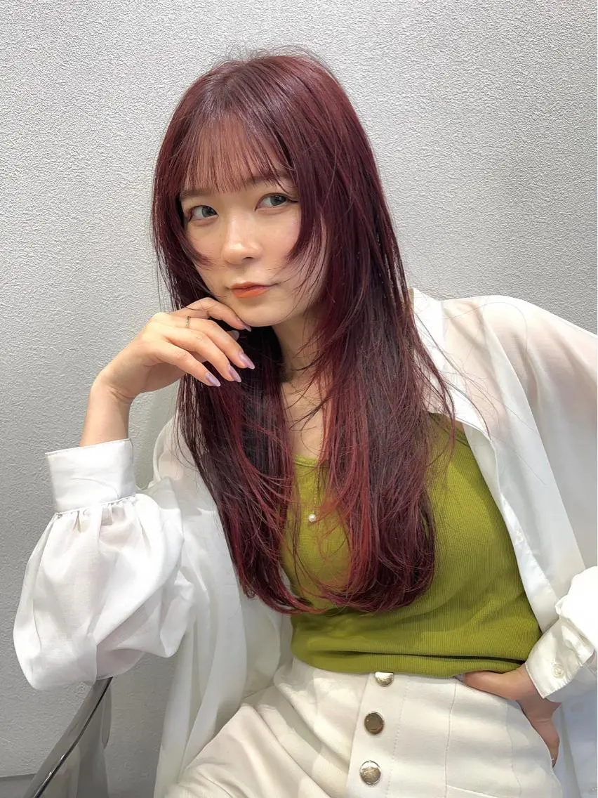 ロング カラー ヘアアレンジ キッズ ネイル マツエク・マツパ アイブロウ ヘアカラー 🫧umu.🫧韓国 /レイヤー/ハッシュのヘアスタイル