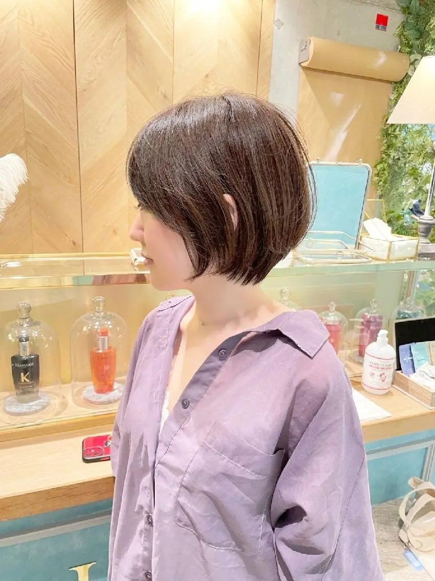 ショート ショートボブ 丸みショート ボブ ショートヘア 【似合わせ・レイヤー ・パーマ】海気のヘアスタイル