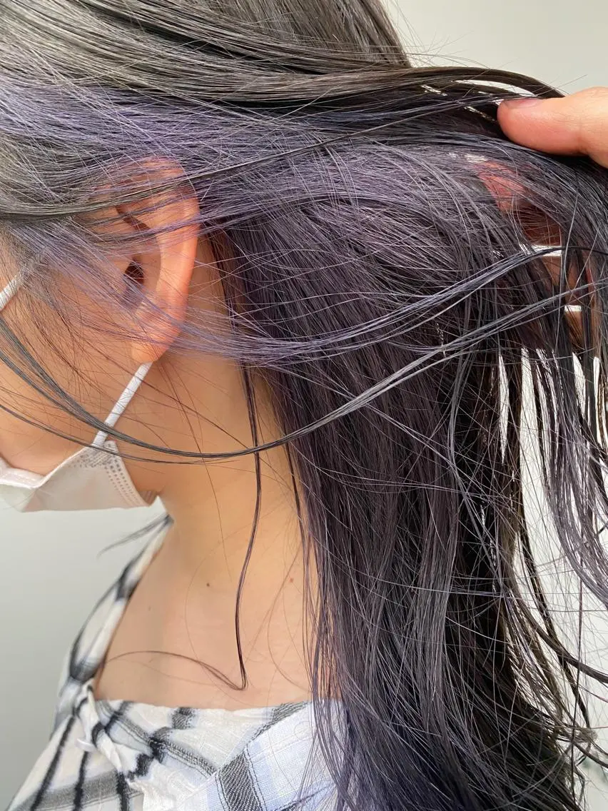 ロング カラー ブリーチ ラベンダーカラー tonari 梅田、中崎町のヘアスタイル