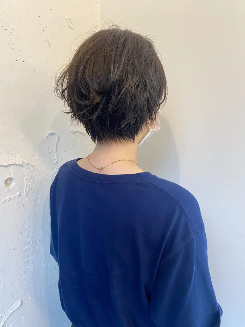 ショート カラー パーマ ショートボブ ボブ ショートヘア ニュアンスパーマ 大石 沙季のヘアスタイル