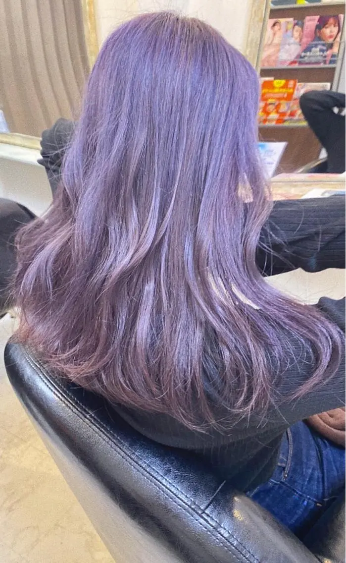 セミロング カラー アッシュ 透明感カラー ダブルカラー ラベンダーカラー ラベンダーアッシュ KEN 🌟のヘアスタイル