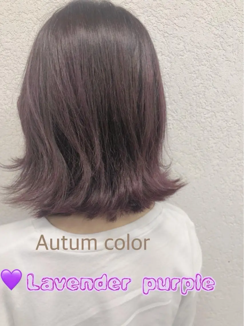 ミディアム カラー ブリーチ ブリーチなしカラー パープルカラー ブリーチ/髪質改善 店長 板垣智大のヘアスタイル