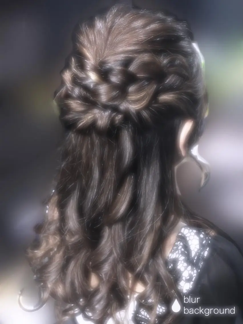 ロング ヘアアレンジ ハーフアップ 結婚式・ブライダル しー ちゃんのヘアスタイル