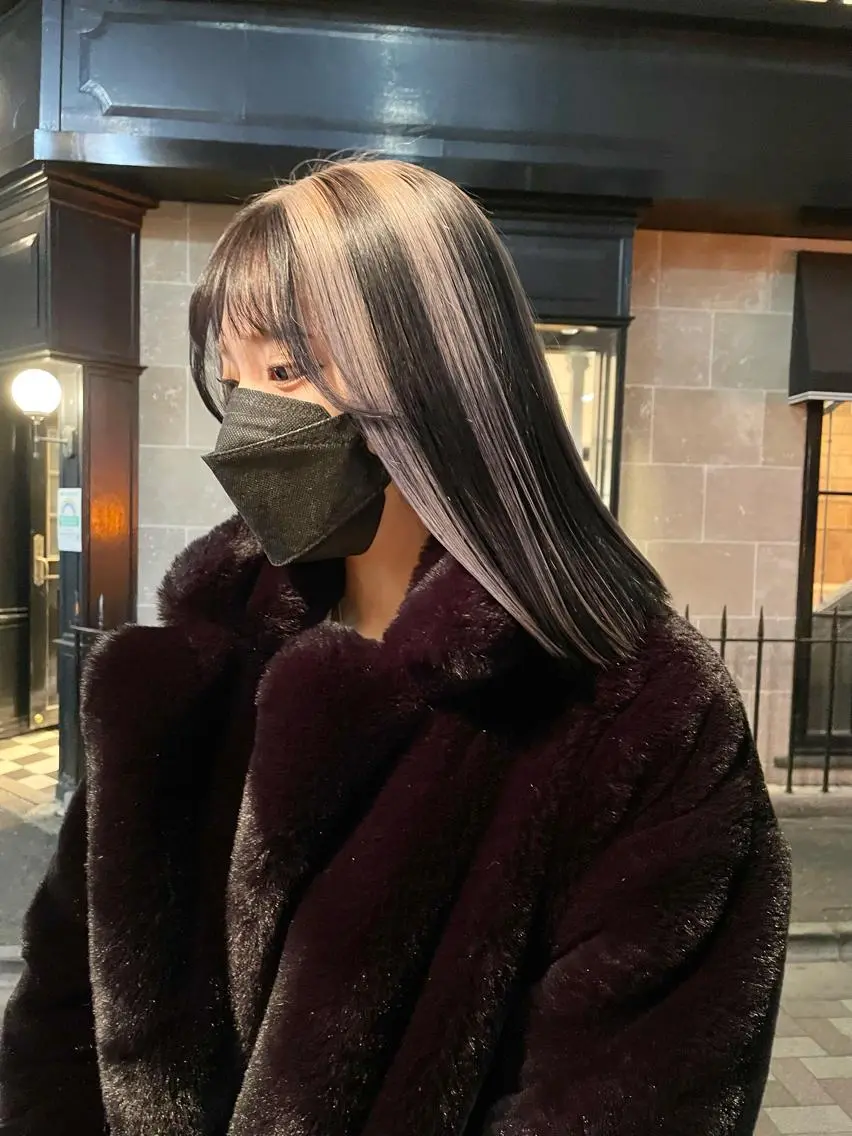 ミディアム カラー デザインカラー ヘアカラー トリートメント ヘアセット ハイトーン×レイヤー /遠藤将太のヘアスタイル